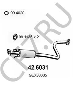 GEX43635 Средний глушитель выхлопных газов ROVER/AUSTIN в городе Воронеж